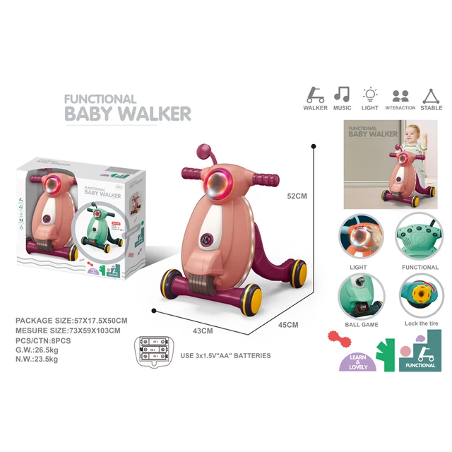 Baby Stroller Learning Multifunctional Baby Activity Walker Early Education Activity Center with Lights