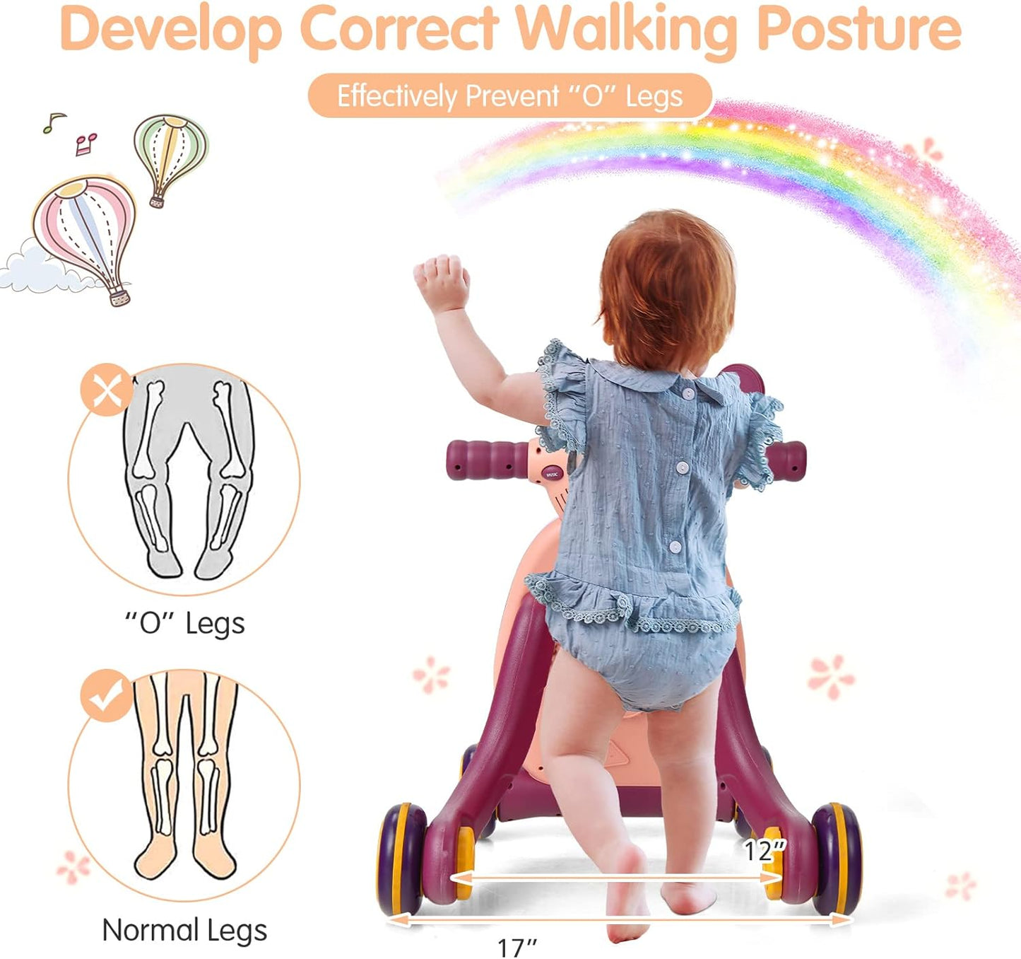 Baby Stroller Learning Multifunctional Baby Activity Walker Early Education Activity Center with Lights