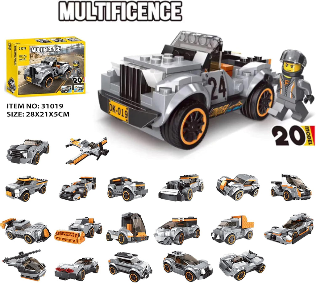 Lego Architect 20-in-1 Racing Vehicle Building Set | 233+ Pieces STEM Educational Toy | Construction Learning Bricks for Kids | Builds Cars  Jeeps, SUVs