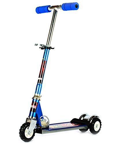Scooty For Kids Teenagers Adults Foldable Adjustable Height Heavy Duty Aluminum Alloy 3 Wheel Kick Scooter