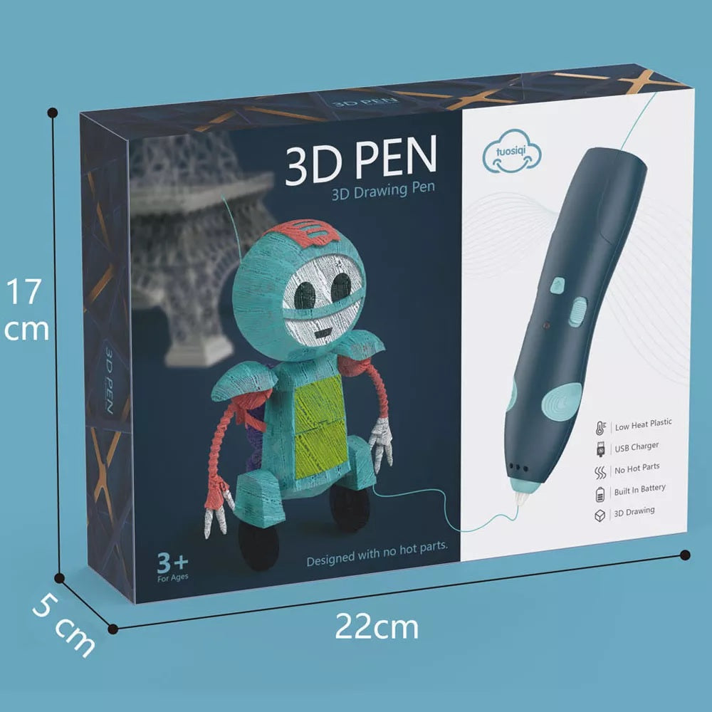 3D Pen for 3D Printing Drawing Pen USB 3D pen plus with safe filament Creative Learning for Children Kids as Toys DIY Arts & Crafts Boy Girls Perfect Gift