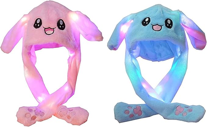 LED Moving Ear Muff Plush Cap For Kids Hat Rabbit Earmuff Soft Warm Plush Cap for Kids | Cute Winter Hat for Boys & Girls Stuffed Toy Random Color TikTok Tranding Earmuff