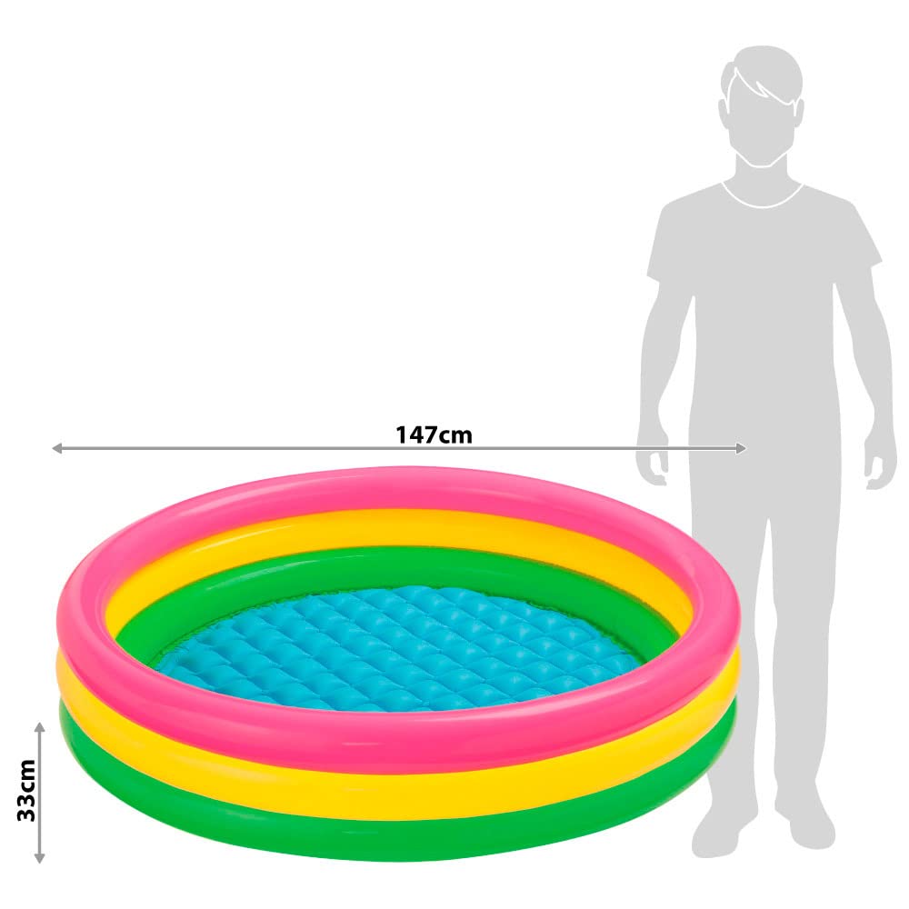 Intex Sunset Glow Baby Swimming Pool For Kids Inflatable 5' 4' 3' 2' Feet Baby Bath Tub Swimming Fun Play Pool