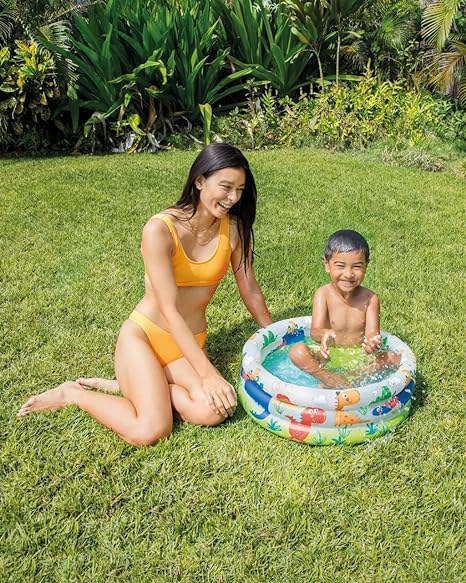 Intex Baby Inflatable Swimming Pool for Kids Kiddie Baby Party Play Pool Tub for Kids 24x8.5 Inches Kids Bath Tub For Children