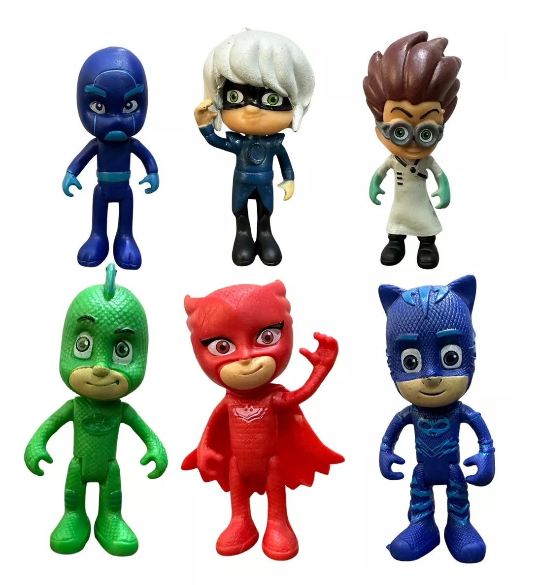 PJ Masks Toy Set 6 Action Figures and Accessories Set Adventure Collectible Figures Toys For Kids