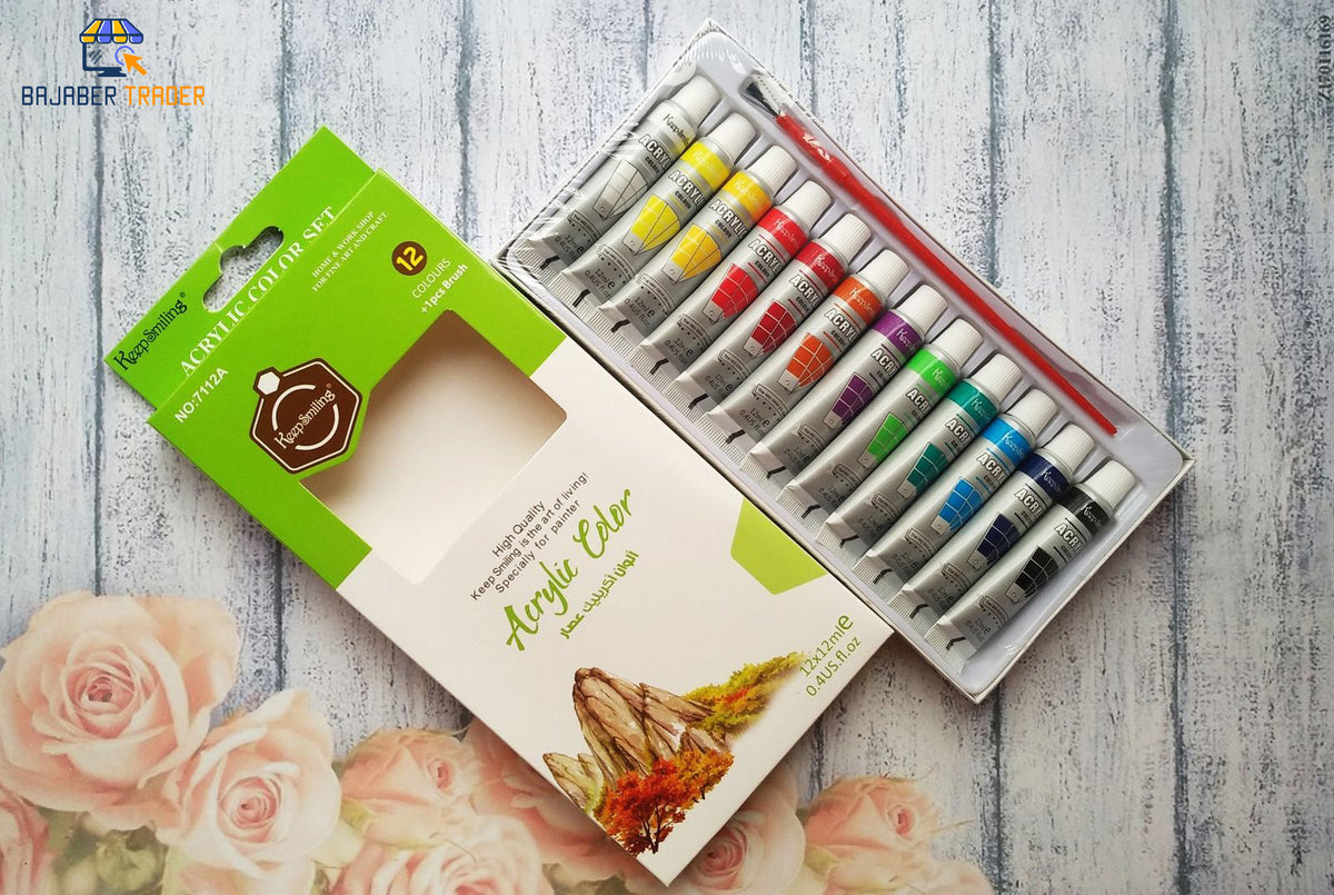 Pack of 24/12 Acrylic Color Paint Set Premium Quality Paints Color 3ml Colors