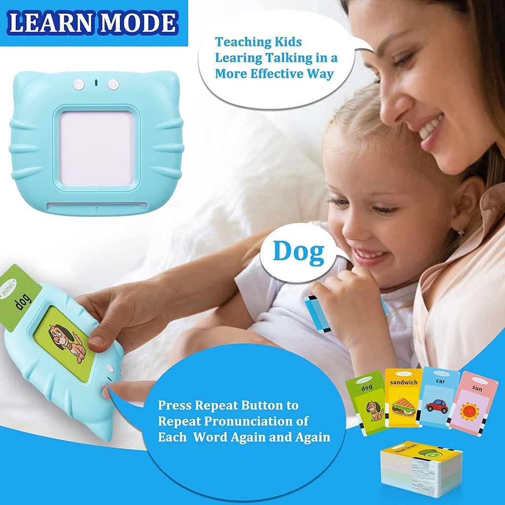 Talking Flash Cards Learning Toys, English Words Learning Card Machinee for Kids,Device with 112 Flash Cards Spelling Game Gifts for Preschool Kids Boys Girls Toddlers