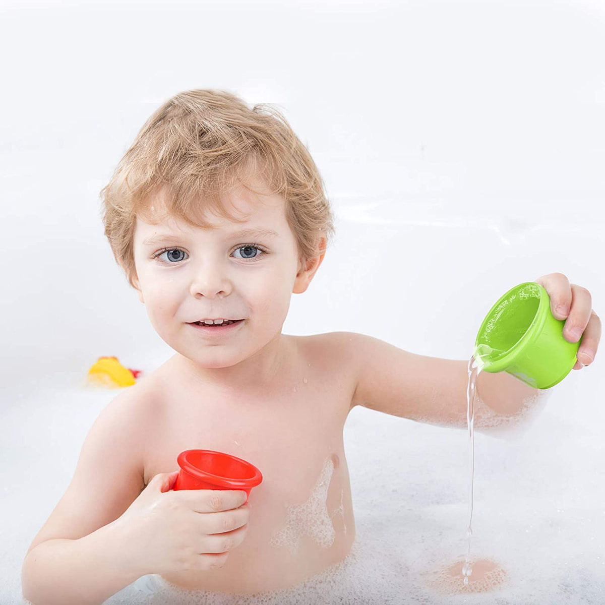 Rainbow Nesting & Stacking Cups Activity Baby Toddlers Building Set Stackers Pre-school Learning Toy For Indoor Outdoor Bathtub