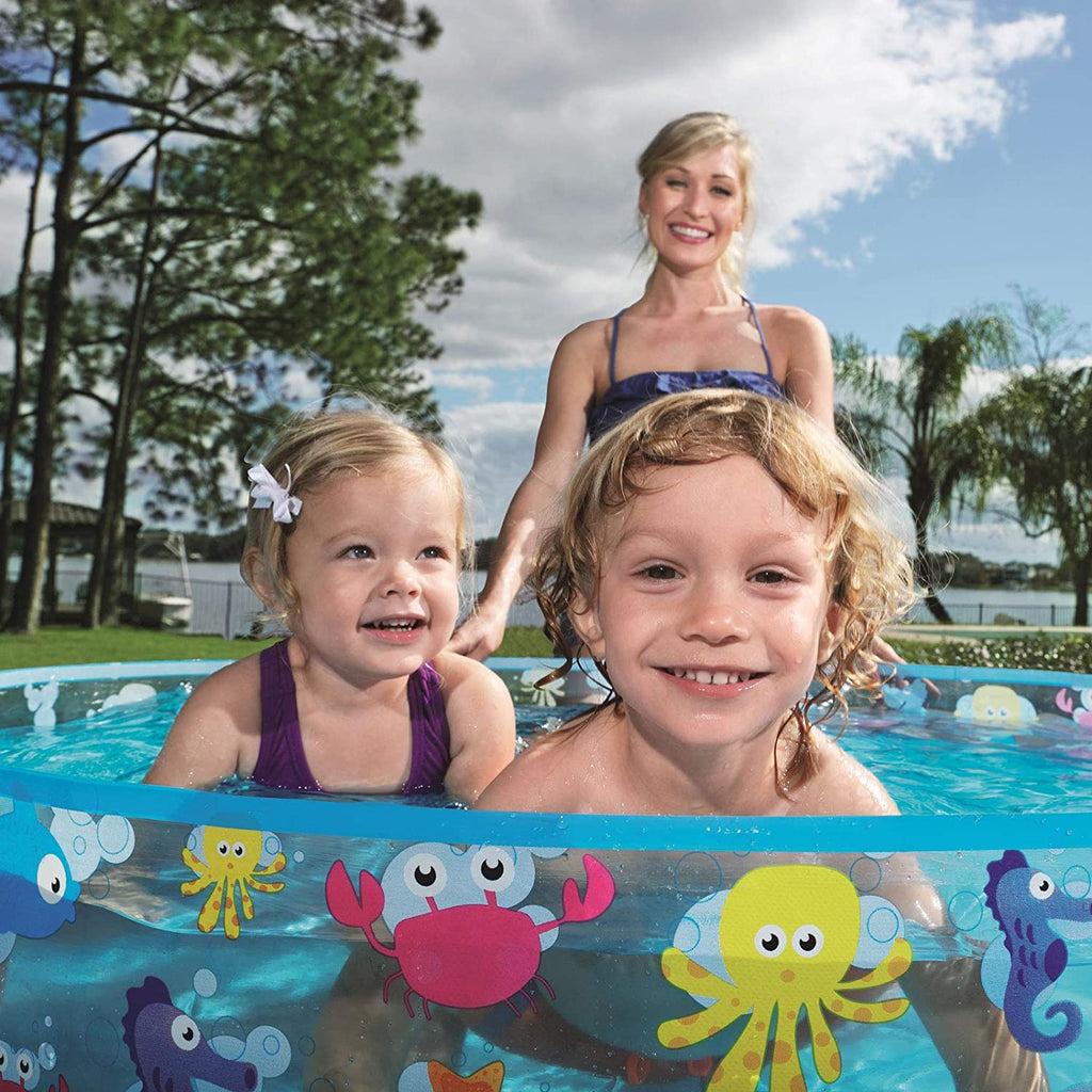 Bestway Sea Swimming Fun Play Pool Without Air 4' 5' 6' 8' feet Fill-N-Fun Paddling Pool For Kids