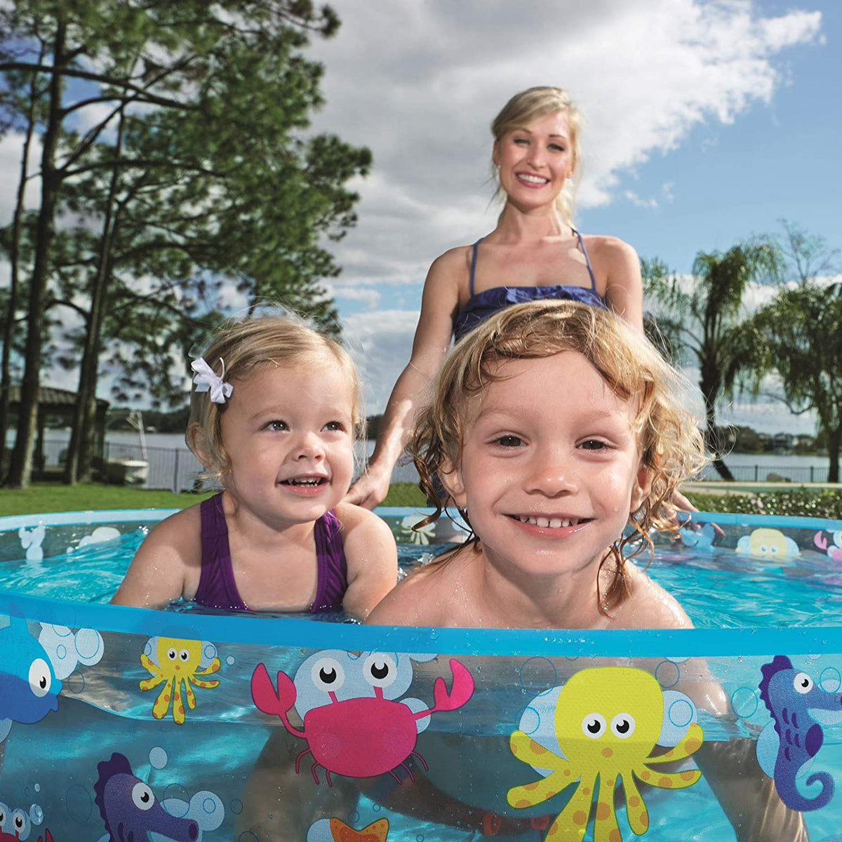 Bestway Sea Swimming Fun Play Pool Without Air 4' 5' 6' 8' feet Fill-N-Fun Paddling Pool For Kids
