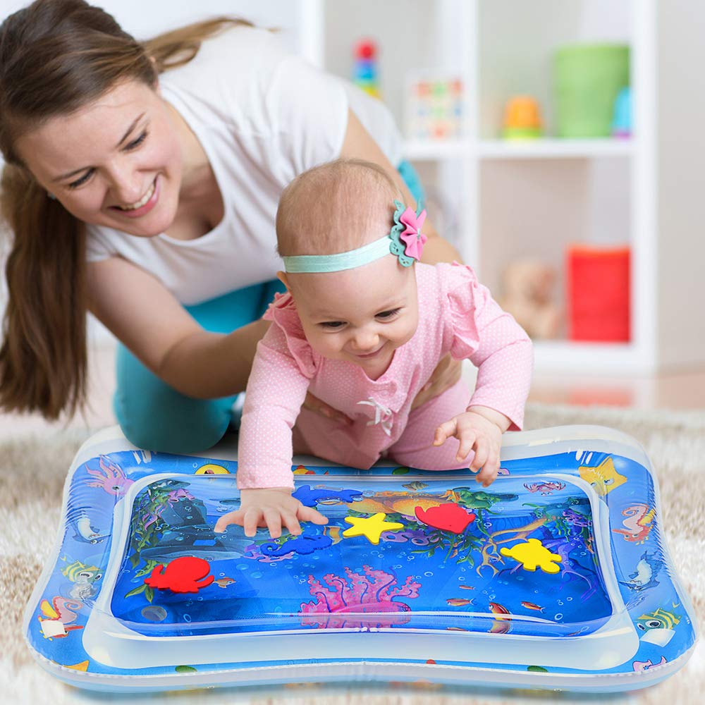 Baby Toddler Leakproof Activity Water Play Gym Leakproof Cushion Inflatable Tummy Time Fitness Rack Mat