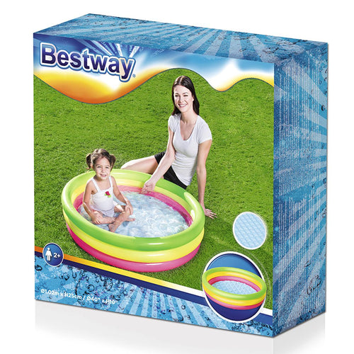Bestway Inflatable Swimming Pool for Kids, 3 Ring Thickened Portable Kiddie Pool for Babies & Children, Outdoor Water Play Pool