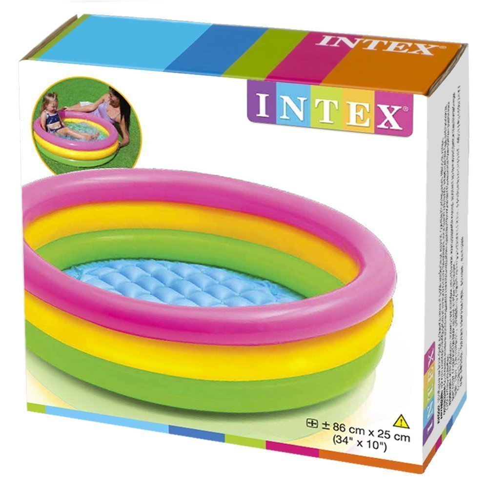 Intex Sunset Glow Baby Swimming Pool For Kids Inflatable 5' 4' 3' 2' Feet Baby Bath Tub Swimming Fun Play Pool