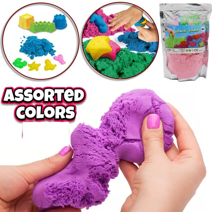 Kinetic Sand Pouch For Kids 1KG 500g 250g Magic Sand Toy Set for Kids, Molds Creative Playing Sets Kids Activity Toy Soft Sand Clay Random Color