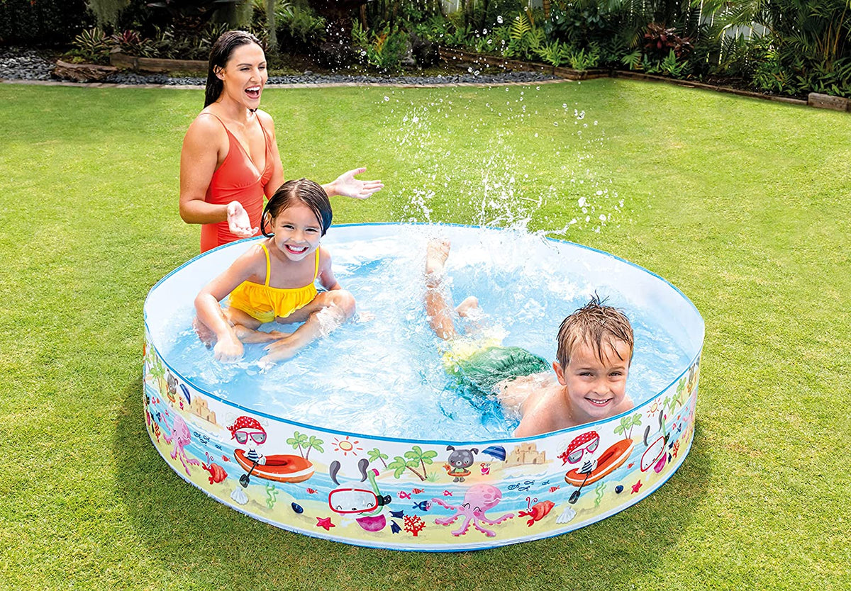Intex Sea Swimming Fun Play Pool Without Air 4' 5' 6' 8' feet Fill-N-Fun Paddling Pool For Kids