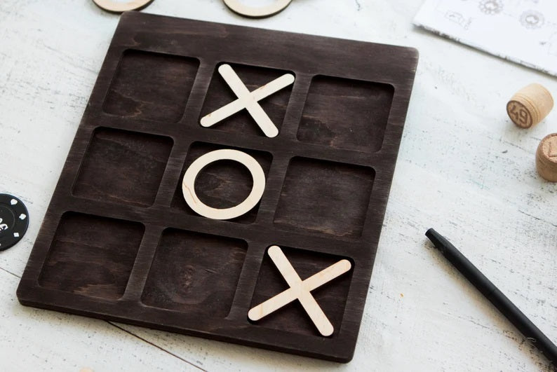 Premium Quality Tic Tac Toe Game Wooden Game Board  For All Ages