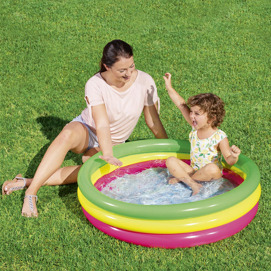 Bestway Inflatable Swimming Pool for Kids, 3 Ring Thickened Portable Kiddie Pool for Babies & Children, Outdoor Water Play Pool