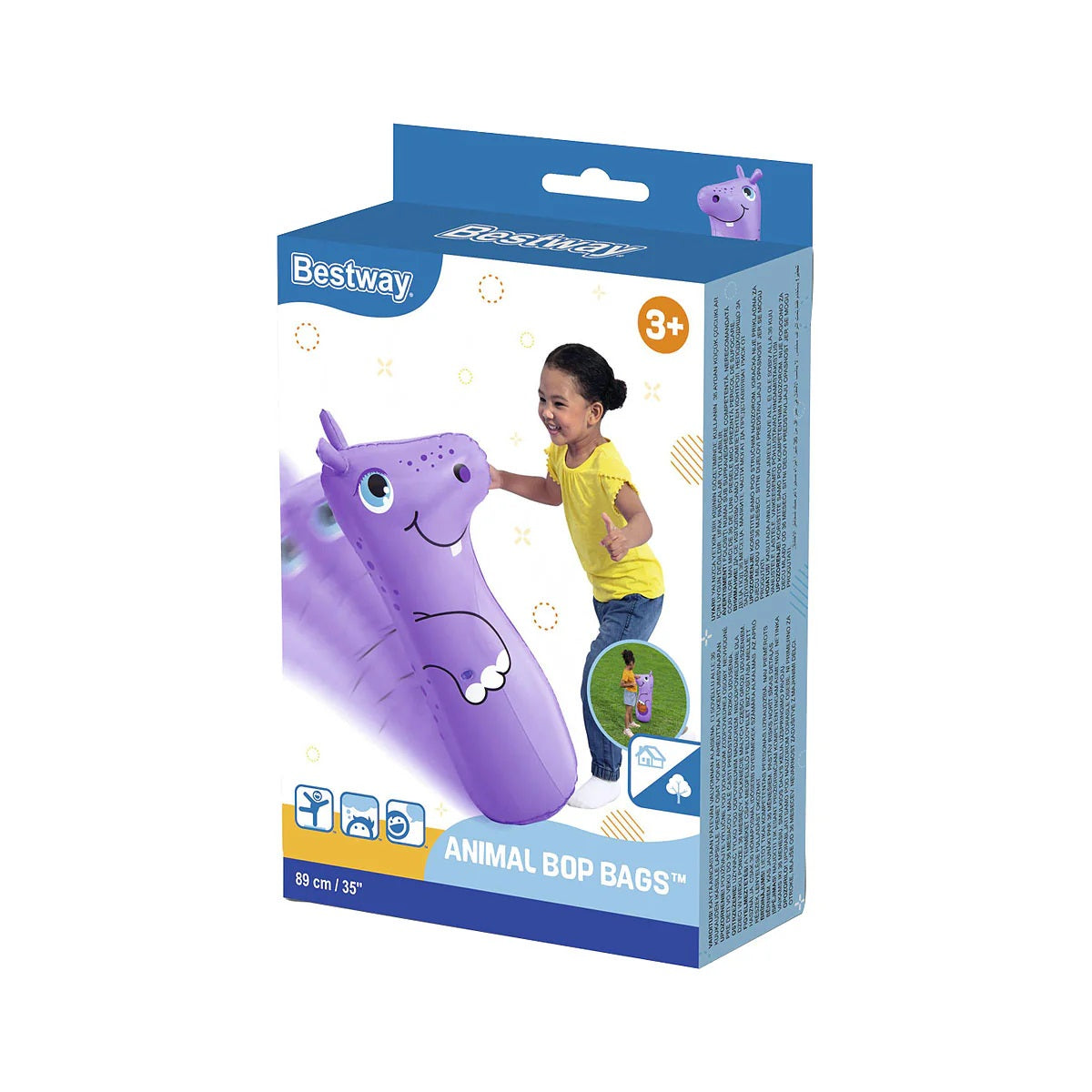 Bop Bag Inflatable Punching Boxing Bop Bag For Kids 3D Bouncer Water Filled Base Hit Me Punching Bob Bag Toy for Toddlers, Outdoor & Indoor Playing
