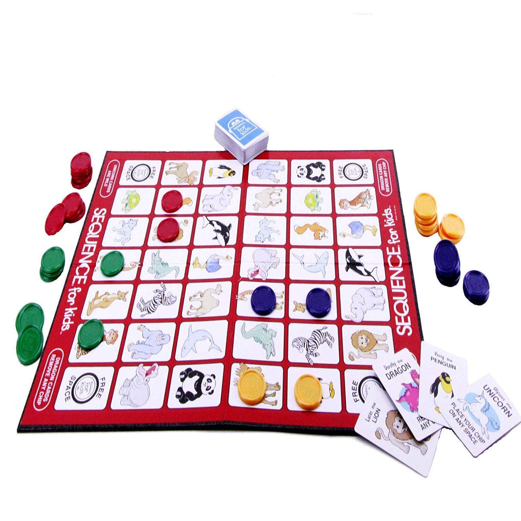 Sequence for Kids Strategy Game A Sequence Game JUST for Children! Junior Sequence for Kids (2-4 Players) Age 3+ Perfect for Gifting,Party,Picnic,Time Spending with Children Game