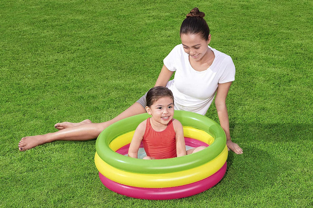 Bestway Inflatable Swimming Pool for Kids, 3 Ring Thickened Portable Kiddie Pool for Babies & Children, Outdoor Water Play Pool