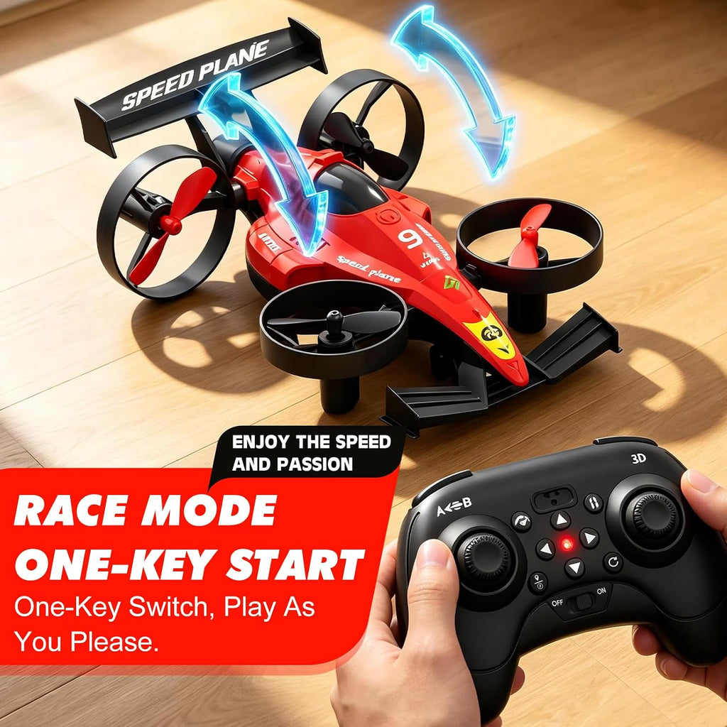 2in1 RC Flying Car for Kids Ages 6-12, Land And Air Modes Features 360°Flips, Altitude Hold, LED Lights, Indoor Outdoor Play, for Boys Girls 8-14 Year Olds