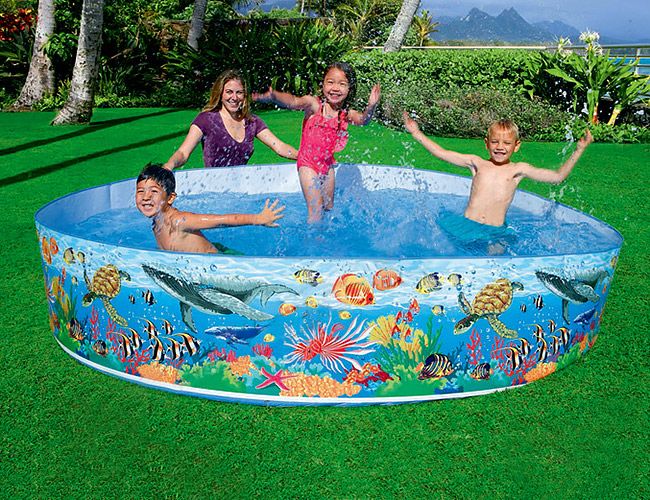 Intex Sea Swimming Fun Play Pool Without Air 4' 5' 6' 8' feet Fill-N-Fun Paddling Pool For Kids