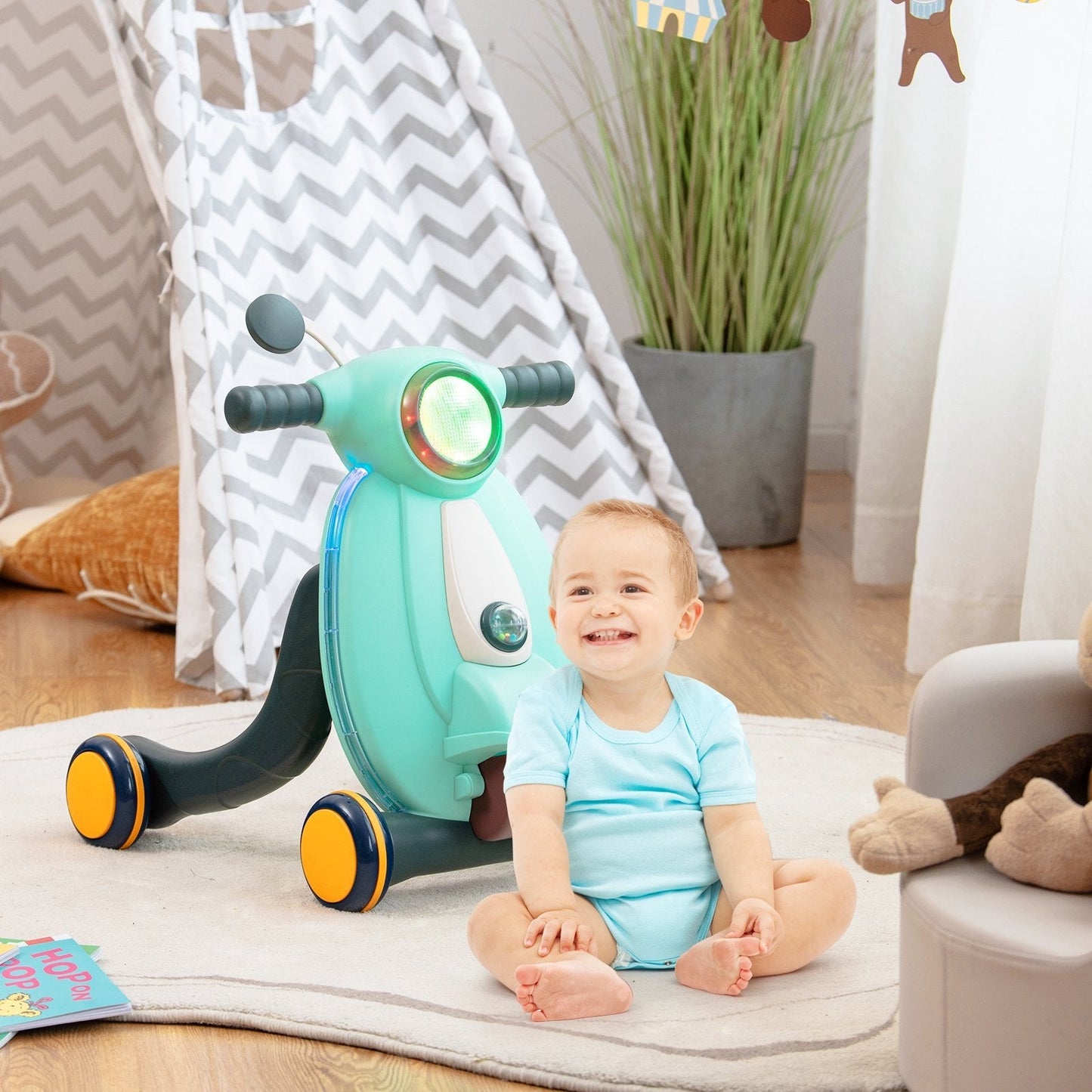 Baby Stroller Learning Multifunctional Baby Activity Walker Early Education Activity Center with Lights