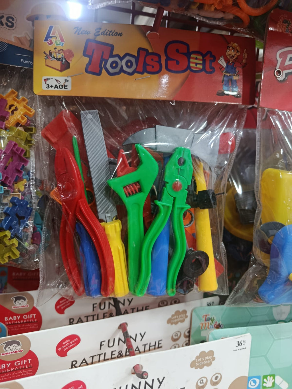 Kids Super Tool Set Multicolor Construction Tool Set For Boys Plastic Toy Tool Kit Set For Kids