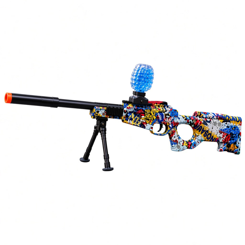 Big Size AWM Gun Gel Blaster Rechargeable Electric Toy Gun Machine Toy Automatic With Protection Glasses Recharegable Battery Hanging Belt 1000 pcs Gel Balls Best Toys For Kids