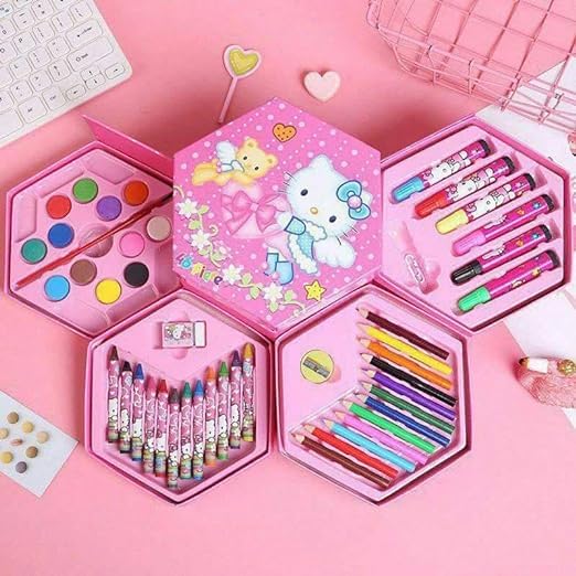 Color Kit Art Set Color Box Set For Kids Colors Box Color Pencil ,Crayons , Water Color, Sketch Pens Set of 46 Pieces for Boys and Girls kids Painting School Kit