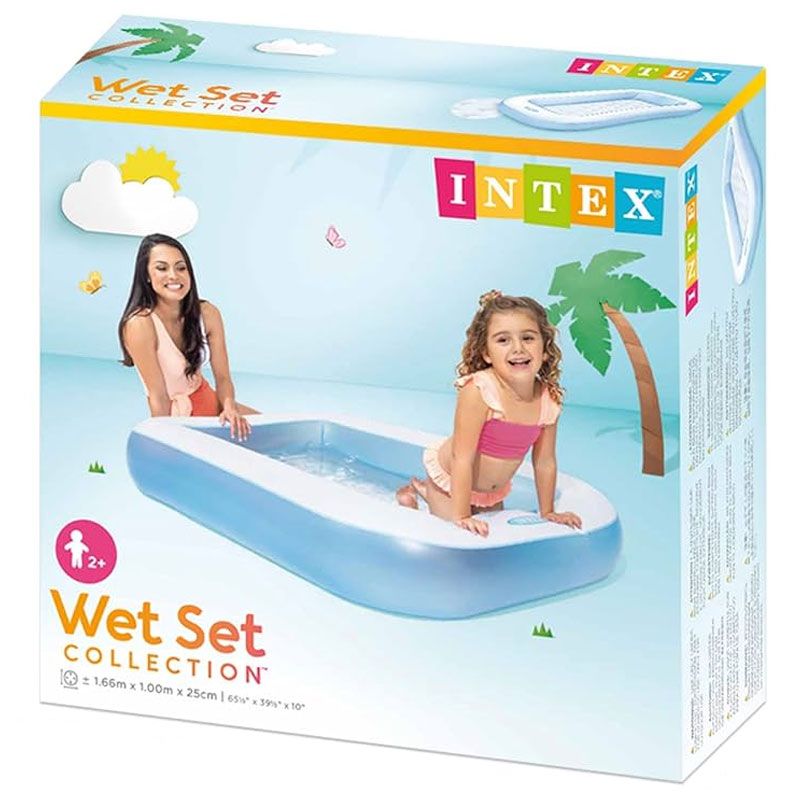 Intex 5.5FT Swimming Pool For Kids Rectangle Portable, Inflatable & Foldable Kids Swimming Pool Baby Bath Tub Water Pool for Kid and Adults Outdoor & Indoor Kids Bathing