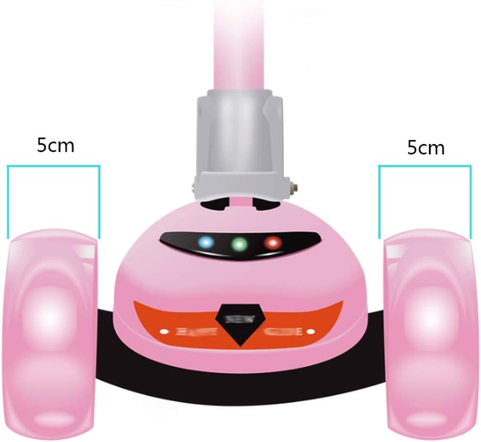 3 Wheel Scooty For Kids LED Light-Up Scooty Foldable, Adjustable Handle Rear Brake Lightweight Heavy Fiber Body Gifts For Toddlers Children Boys Girls