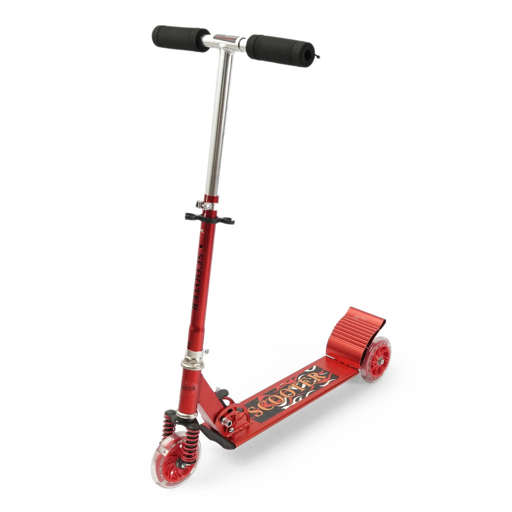Large Scooty For Kids With Lights Aluminum Metal Foldable Adjustable 3 Wheel Kick Scooter High Quality Aluminum Scooty For Boys And Girl