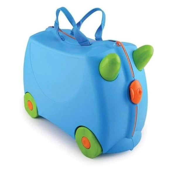 Kids Travel Trunki Suitcase Evergreen Fun Case Baby Bag School Bag Trunk Case Bag Luggage with Wheels Toy Storage All In One