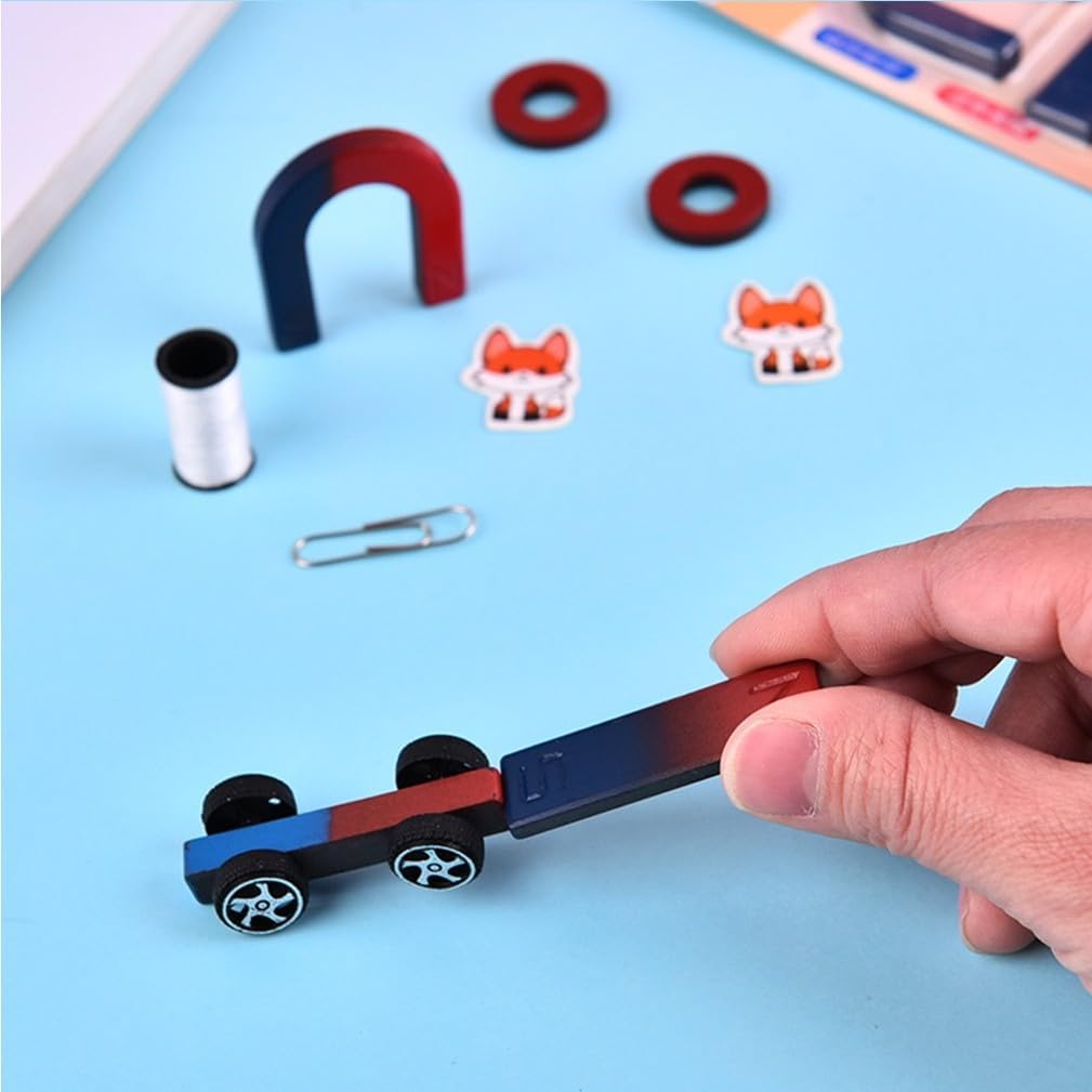 Science Magnet Kit Magnetic Power Kit - Education Science Experiment Tools Bar Ring Horseshoe DIY Educational Science School Classroom Experiment Project Kit for Kids