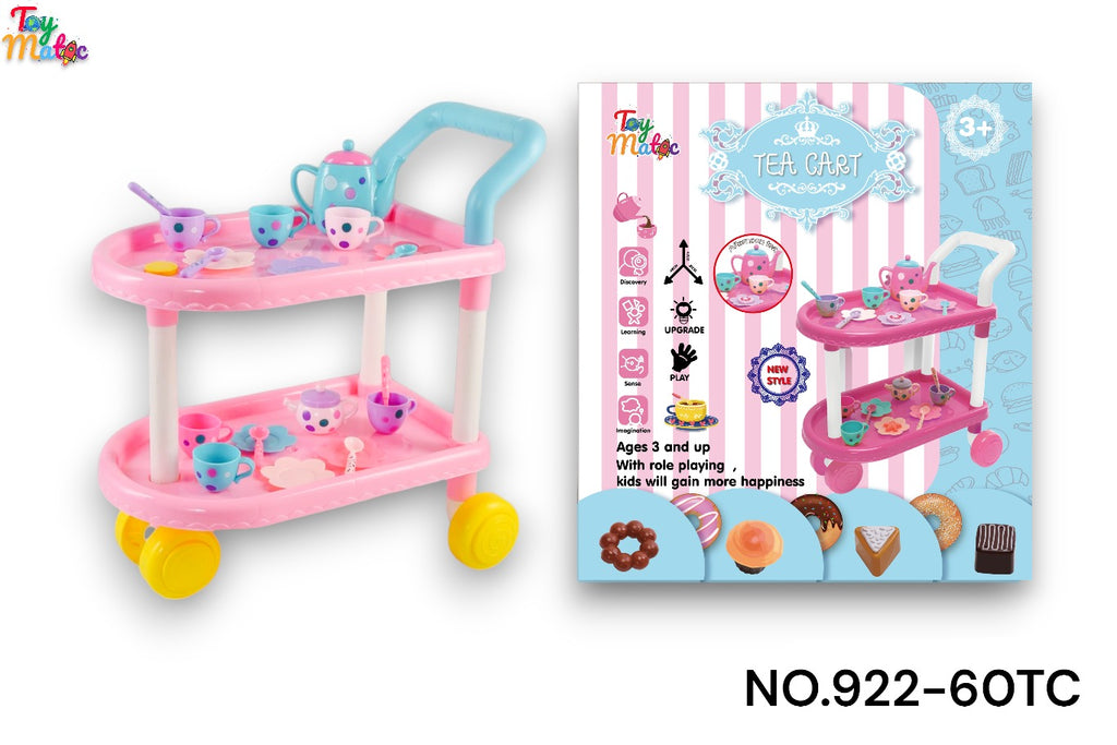 My Little Trolley Tea Cart Set And Kitchen Trolley Cart Pretend Tea Party Kitchen Play Set For Kids Boys And Girls