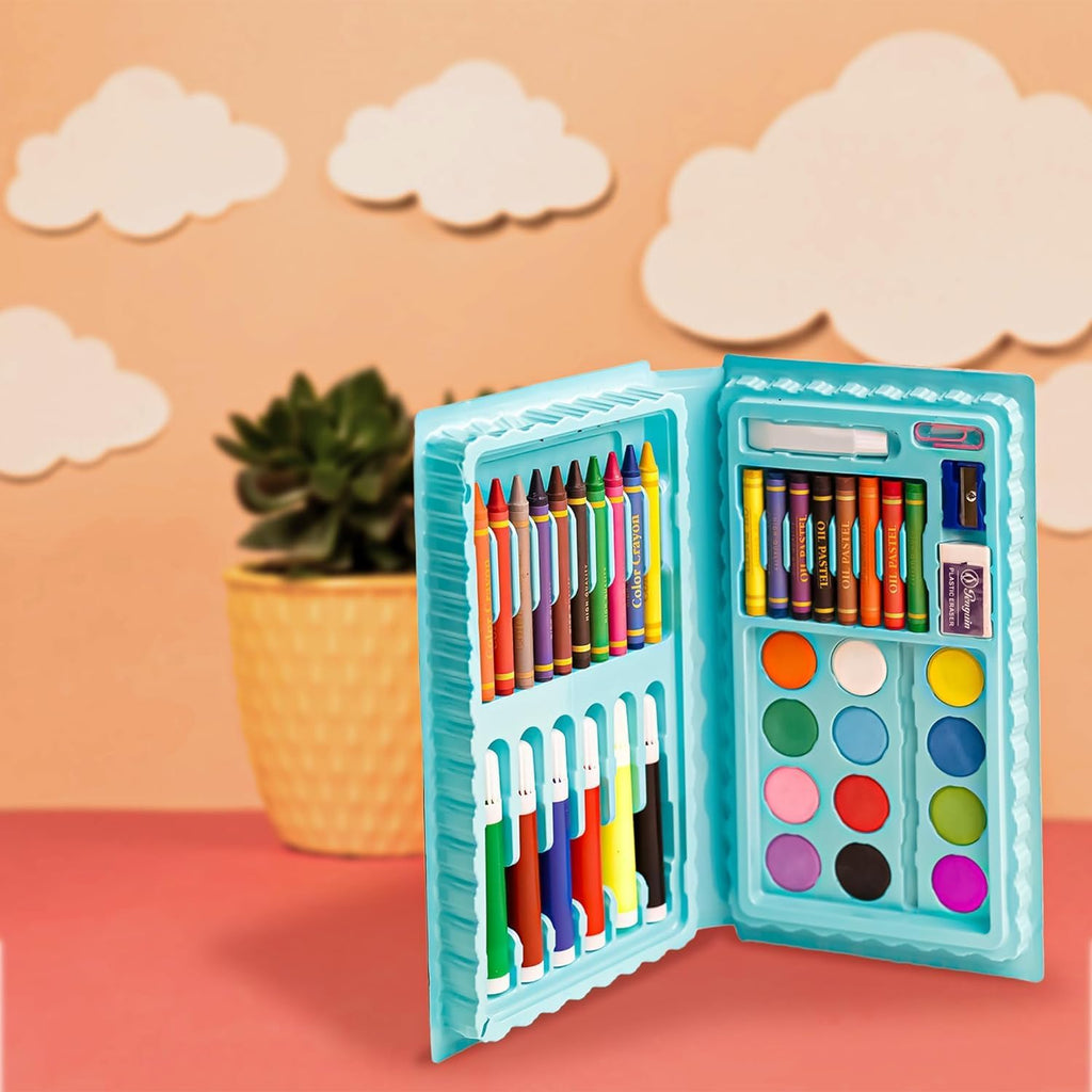 Color Kit Art Set Color Box Set For Kids Colors Box Color Pencil ,Crayons , Water Color, Sketch Pens Set of 46 Pieces for Boys and Girls kids Painting School Kit