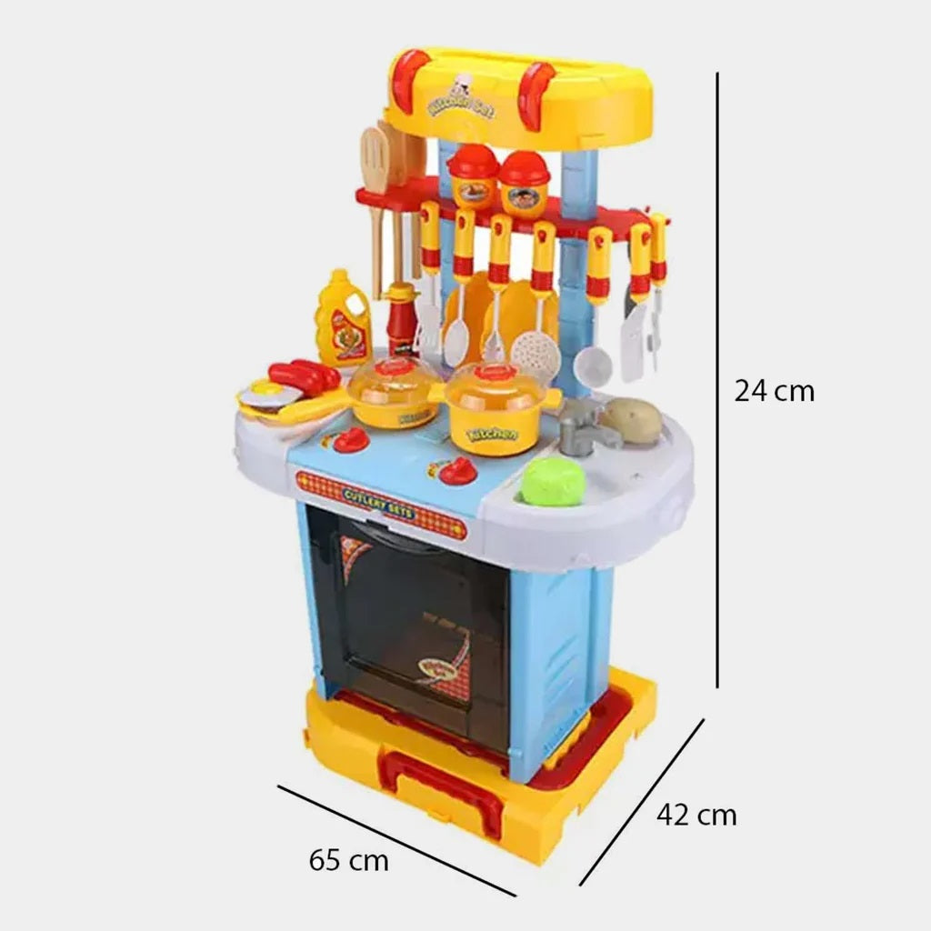 Large Kitchen Set For Kids Girls Kitchen Toys Set with Sound Lights Effect Pretend Play Cooking Set Toys For Girls