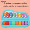 Large 8 keys 2 in1 Baby Piano Xylophone Toy for Toddlers Multicolored Key Keyboard Xylophone Piano Musical Piano Toy for Baby Kids Girls Boys