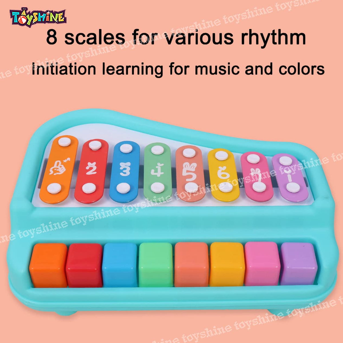 Large 8 keys 2 in1 Baby Piano Xylophone Toy for Toddlers Multicolored Key Keyboard Xylophone Piano Musical Piano Toy for Baby Kids Girls Boys