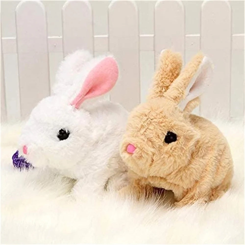 Electronic Plush Rabbit Toy My Realistic Bunny Toy, Bunny Realistic Bunny Interactive Plush With Wiggle Ears  Cute Electric Pet for Kids Birthday Gifts Random Color