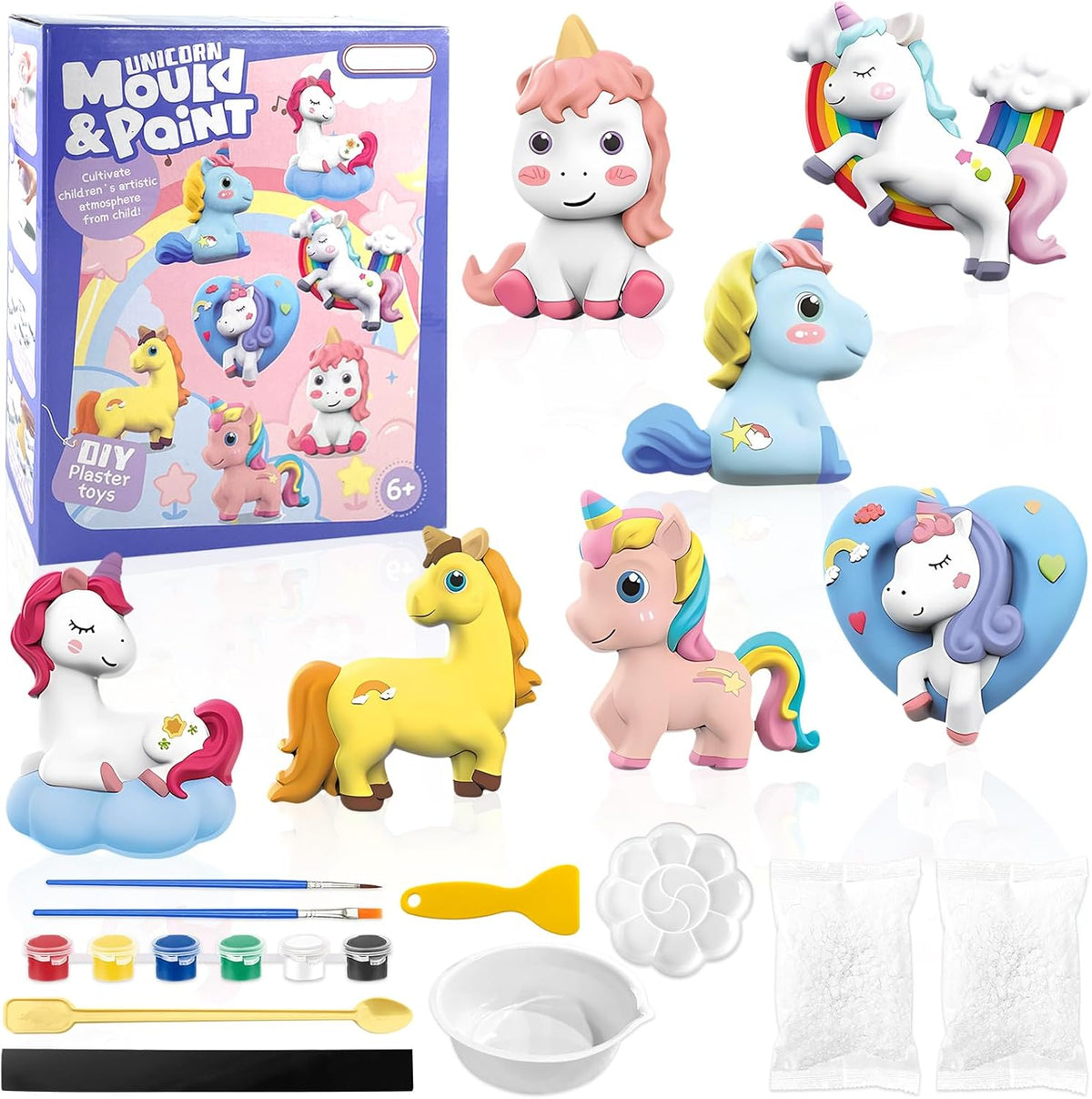 DIY Plaster Mould And Painting Set Ceramic Painting Kit With Acrylic Paints Set For Kids, Art and Craft Kit Painting Kit for Kids, Girls, Boys