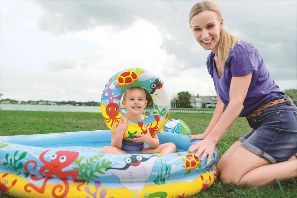 Bestway Play Swimming Pool 4 Feet with Swim Ring and Ball For 3-6 Years Kids