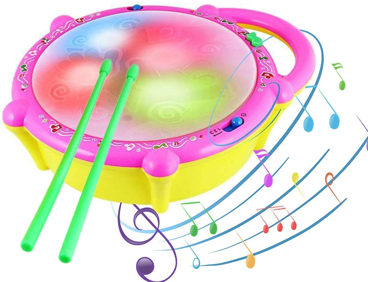 Musical Flash Drum with 3D Lights Music Baby Toy For Toddler Baby Multifunctional Toy For Kids