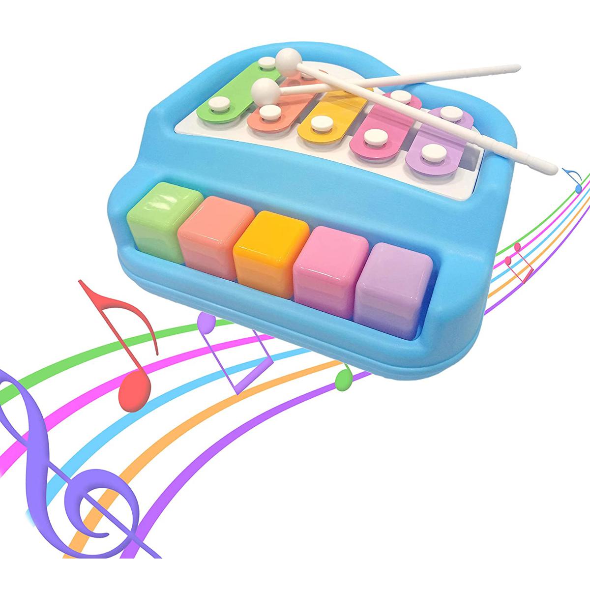 2 in1 Baby Piano Xylophone Toy for Toddlers Multicolored Key Keyboard Xylophone Piano Musical Piano Toy for Baby Kids Girls Boys