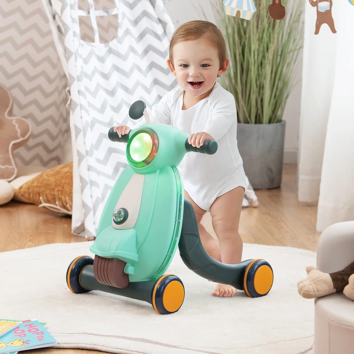 Baby Stroller Learning Multifunctional Baby Activity Walker Early Education Activity Center with Lights