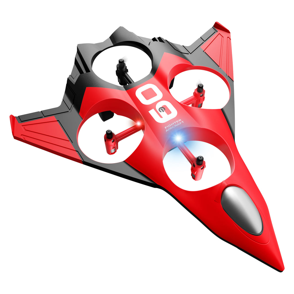 RC Fighter Jet Airplane for Kids, Remote Control Airplane with Altitude Hold, RC Jet Drone Toy with LED Lights, Easy to Fly RC Airplane for Kids