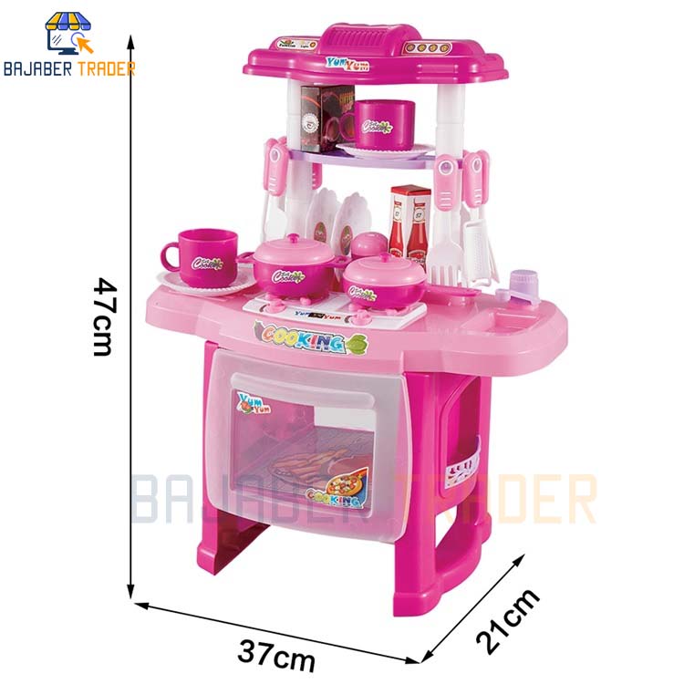 35Pcs Kitchen Set Toys For Kids  Pretend Play Cooking Set  Sound & Light Effects Toys For Girls
