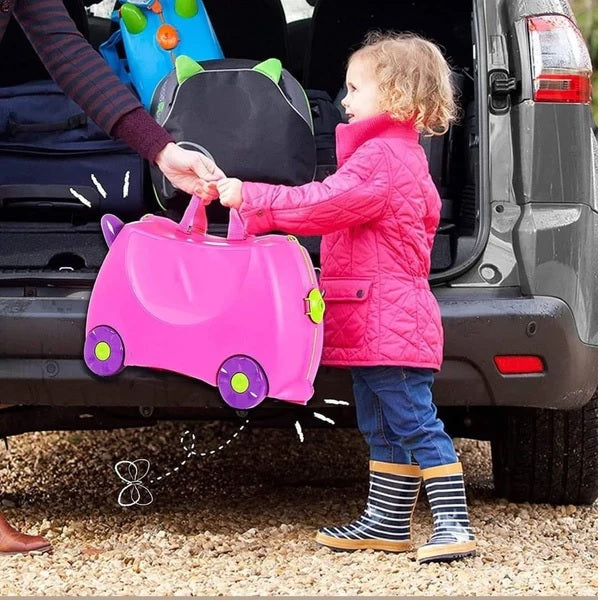 Kids Travel Trunki Suitcase Evergreen Fun Case Baby Bag School Bag Trunk Case Bag Luggage with Wheels Toy Storage All In One