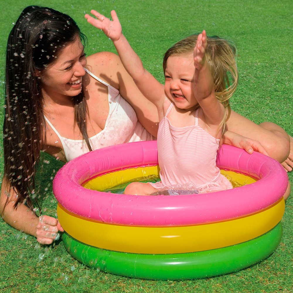 Intex Sunset Glow Baby Swimming Pool For Kids Inflatable 5' 4' 3' 2' Feet Baby Bath Tub Swimming Fun Play Pool